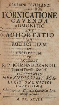 Bild Nr.1: 140-60 Beverland,H.: (Alte Drucke, Handschriften und Theologie)