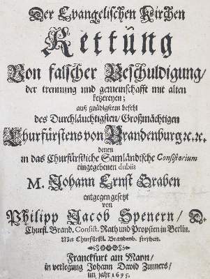 Bild Nr.1: 140-610 Spener,P.J.: (Alte Drucke, Handschriften und Theologie)