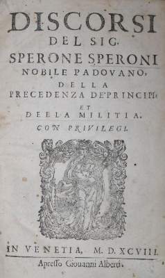 Bild Nr.1: 140-612 Speroni,S.: (Alte Drucke, Handschriften und Theologie)