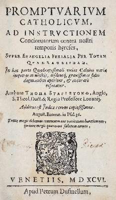 Bild Nr.1: 140-618 Stapleton,T.: (Alte Drucke, Handschriften und Theologie)