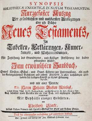 Bild Nr.1: 140-619 Starke,Ch. u.J.G.Reinbeck.: (Alte Drucke, Handschriften und Theologie)