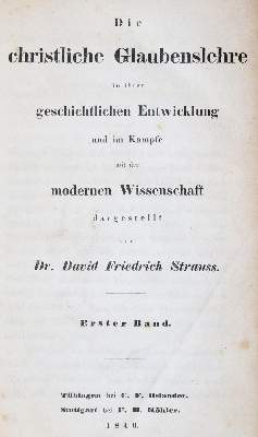 Bild Nr.1: 140-626 Strauß,D.F.: (Alte Drucke, Handschriften und Theologie)