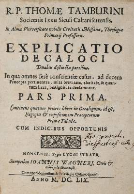 Bild Nr.1: 140-634 Tamburini,T.: (Alte Drucke, Handschriften und Theologie)