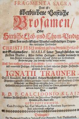 Bild Nr.1: 140-661 Trauner,I.: (Alte Drucke, Handschriften und Theologie)