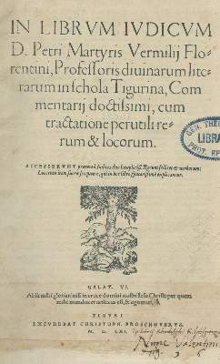 Bild Nr.1: 140-670 Vermigli,P.M.: (Alte Drucke, Handschriften und Theologie)