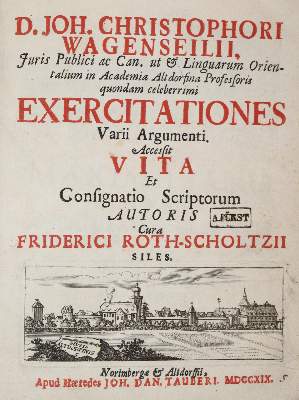 Bild Nr.1: 140-685 Wagenseil,J.C.: (Alte Drucke, Handschriften und Theologie)