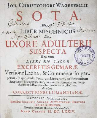 Bild Nr.1: 140-686 Wagenseil,J.Chr.: (Alte Drucke, Handschriften und Theologie)