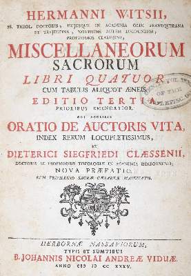 Bild Nr.1: 140-698 Witsius,H.: (Alte Drucke, Handschriften und Theologie)