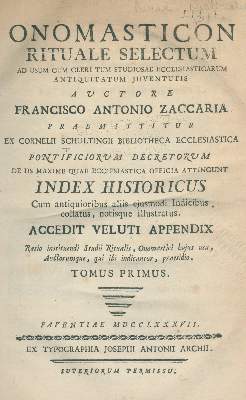 Bild Nr.1: 140-703 Zaccaria,F.A.: (Alte Drucke, Handschriften und Theologie)