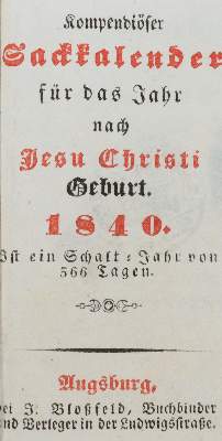 Bild Nr.1: 140-716 Sackkalender, Kompendiöser,: (Kalender)