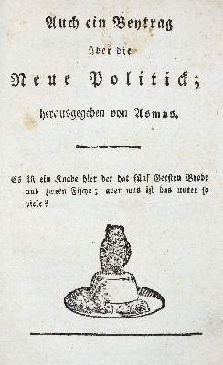 Bild Nr.1: 140-718 Asmus (d.i. M.Claudius).: (Politik und Staatswissenschaften)