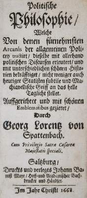 Bild Nr.1: 140-730 Spattenbach,G.L.v.: (Politik und Staatswissenschaften)