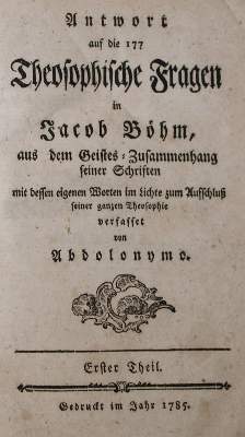 Bild Nr.1: 140-758 Abdolonymo (Pseud.).: (Grenzwissenschaften und Okkultismus, Böhme)