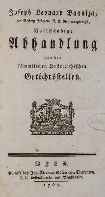 Bild Nr.1: 140-787 Banniza (von Bazan),J.L.: (Juridica und Kriminologie)