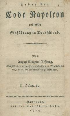 Bild Nr.1: 140-790 Rehberg,A.W.: (Juridica und Kriminologie, Code Napoleon)