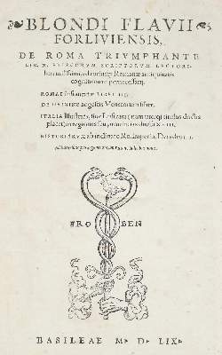 Bild Nr.1: 140-82 Biondo,F.: (Alte Drucke, Handschriften und Theologie)
