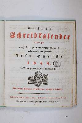 Bild Nr.202: 140-832 Grätzer Schreibkalender: (Kalender)