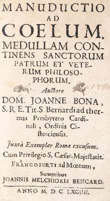 Bild Nr.1: 140-89 Bona,G.: (Alte Drucke, Handschriften und Theologie)