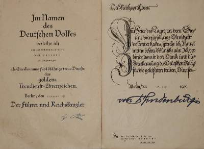 Bild Nr.1: 140-907 Verleihungsurkunden.: (Militaria)