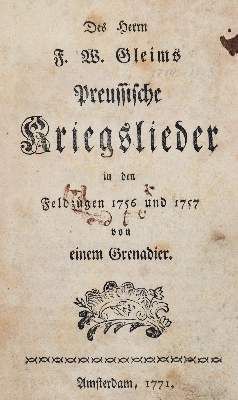 Große Abbildung Nr.1: 141-1030 Gleim,J.W.: (Literatur und illustrierte Bücher bis 19.Jahrhundert)