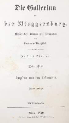 Große Abbildung Nr.2: 141-1040 Hammer-Purgstall,J.v.: (Literatur und illustrierte Bücher bis 19.Jahrhundert)