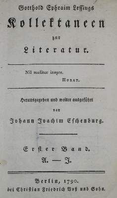Große Abbildung Nr.1: 141-1070 Lessing,G.E.: (Literatur und illustrierte Bücher bis 19.Jahrhundert)