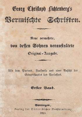 Große Abbildung Nr.1: 141-1072 Lichtenberg,G.C.: (Literatur und illustrierte Bücher bis 19.Jahrhundert)