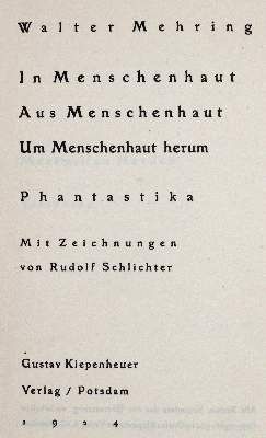 Große Abbildung Nr.1: 141-1086 Mehring,W.: (Literatur und illustrierte Bücher bis 19.Jahrhundert)