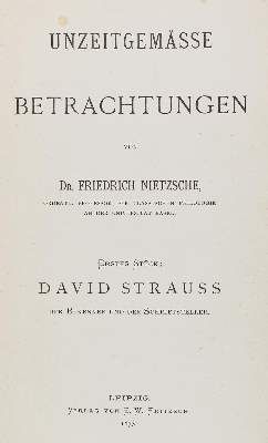 Große Abbildung Nr.1: 141-1098 Nietzsche,F.: (Literatur und illustrierte Bücher bis 19.Jahrhundert)