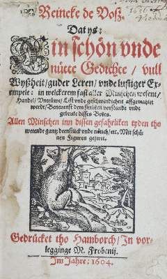 Große Abbildung Nr.1: 141-1109 Reineke de Voß.: (Literatur und illustrierte Bücher bis 19.Jahrhundert)
