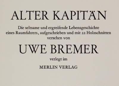 Große Abbildung Nr.1: 141-1199 Bremer,U.: (Literatur und illustrierte Bücher 20.Jahrhundert - Alte Literatur in modernen Ausgaben)