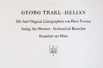 Große Abbildung Nr.1: 141-1294 Trakl,G.: (Fronius)