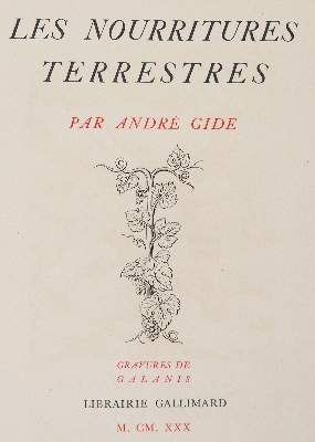 Große Abbildung Nr.2: 141-1305 Gide,A.: (Literatur und illustrierte Bücher 20.Jahrhundert - Alte Literatur in modernen Ausgaben)