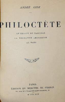 Große Abbildung Nr.1: 141-1307 Gide,A.: (Literatur und illustrierte Bücher 20.Jahrhundert - Alte Literatur in modernen Ausgaben)