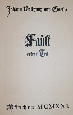 Große Abbildung Nr.15: 141-1313 Goethe,J.W.v.: (Literatur und illustrierte Bücher 20.Jahrhundert - Alte Literatur in modernen Ausgaben)