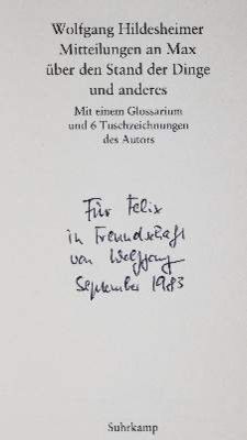Große Abbildung Nr.3: 141-1347 Hildesheimer,W.: (Literatur und illustrierte Bücher 20.Jahrhundert - Alte Literatur in modernen Ausgaben)