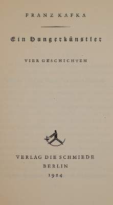 Große Abbildung Nr.1: 141-1377 Kafka,F.: (Literatur und illustrierte Bücher 20.Jahrhundert - Alte Literatur in modernen Ausgaben)