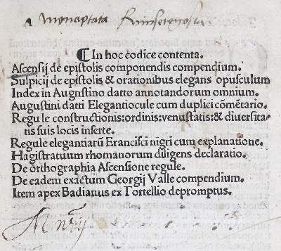 Große Abbildung Nr.1: 141-14 Badius,A.J.: (Alte Drucke, Handschriften und Theologie)
