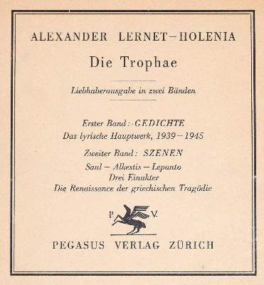 Große Abbildung Nr.2: 141-1402 Lernet-Holenia,A.: (Literatur und illustrierte Bücher 20.Jahrhundert - Alte Literatur in modernen Ausgaben)