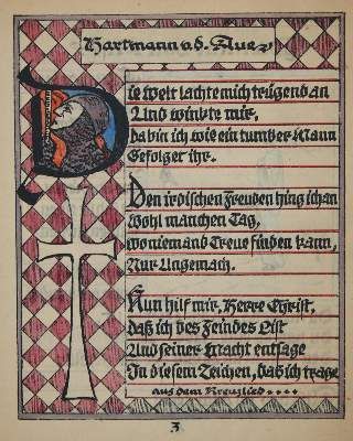 Große Abbildung Nr.1: 141-1441 Minnesänger.: (Literatur und illustrierte Bücher 20.Jahrhundert - Alte Literatur in modernen Ausgaben)