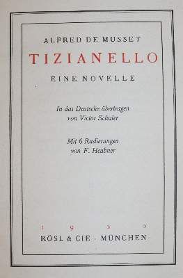 Große Abbildung Nr.3: 141-1449 Musset,A.de.: (Literatur und illustrierte Bücher 20.Jahrhundert - Alte Literatur in modernen Ausgaben)