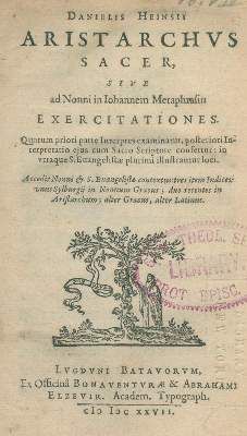 Große Abbildung Nr.1: 141-146 Heinsius,D.: (Alte Drucke, Handschriften und Theologie)