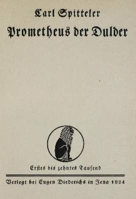 Große Abbildung Nr.1: 141-1550 Spitteler,C.: (Literatur und illustrierte Bücher 20.Jahrhundert - Alte Literatur in modernen Ausgaben)