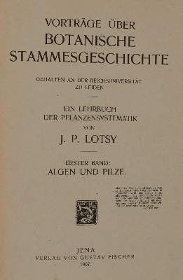 Große Abbildung Nr.1: 141-1626 Lotsy,J.P.: (Botanik)