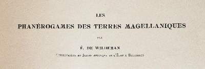 Große Abbildung Nr.1: 141-1647 Wildeman,E.de.: (Botanik)