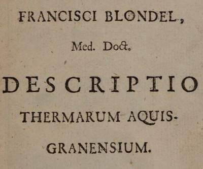 Große Abbildung Nr.1: 141-1653 Blondel,F.: (Medizin, Balneologie)