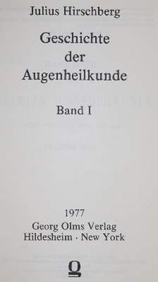 Große Abbildung Nr.1: 141-1679 Hirschberg,J.: (Medizin)
