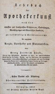 Große Abbildung Nr.1: 141-1697 Hänle,G.F.: (Medizin, Pharmazie)