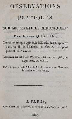 Große Abbildung Nr.1: 141-1702 Quarin,J.: (Medizin)