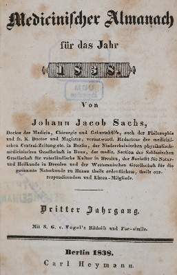 Große Abbildung Nr.21: 141-1704 Sachs,J.J.: (Medizin)